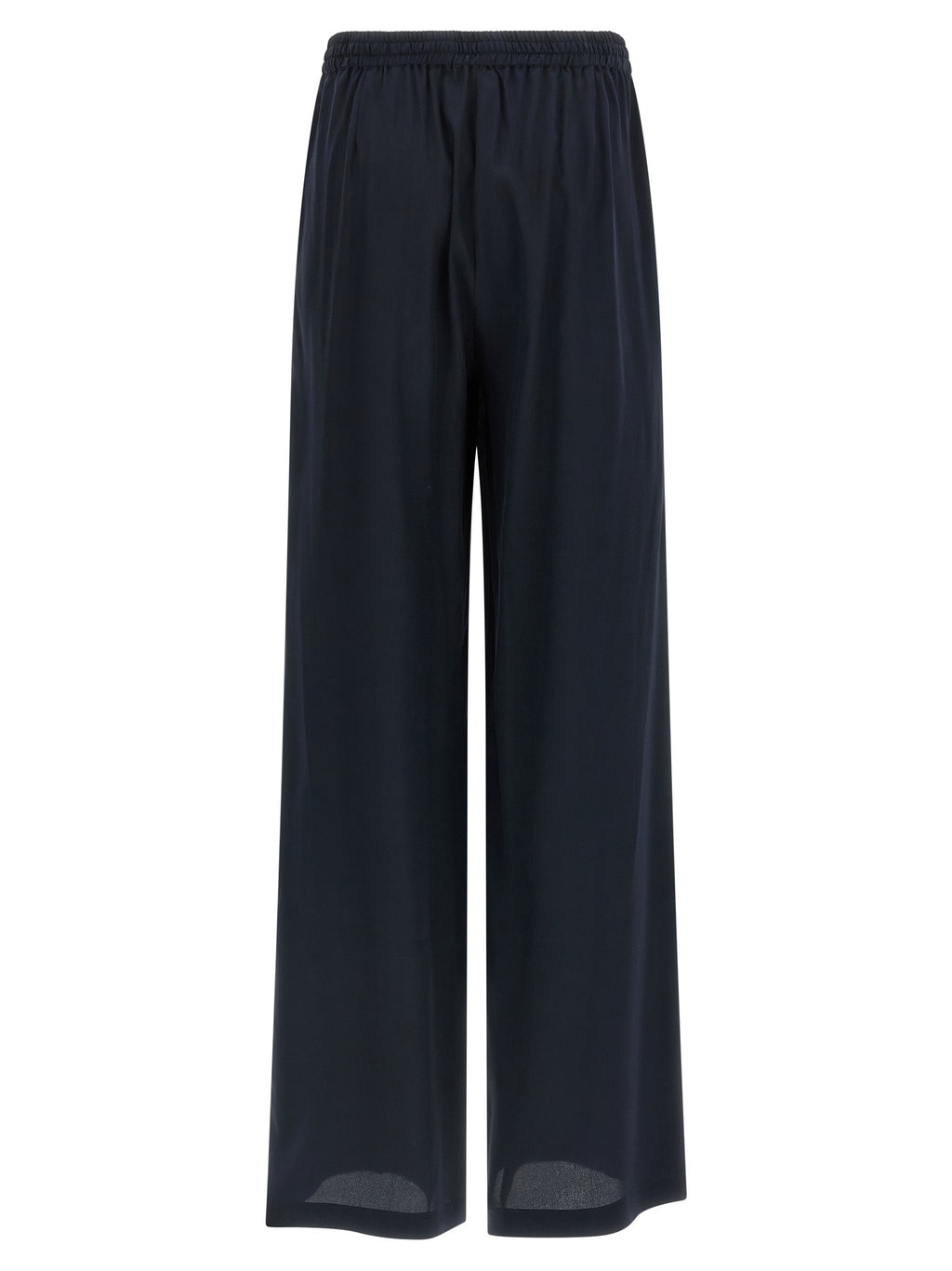 Blue Silk Casual Pants