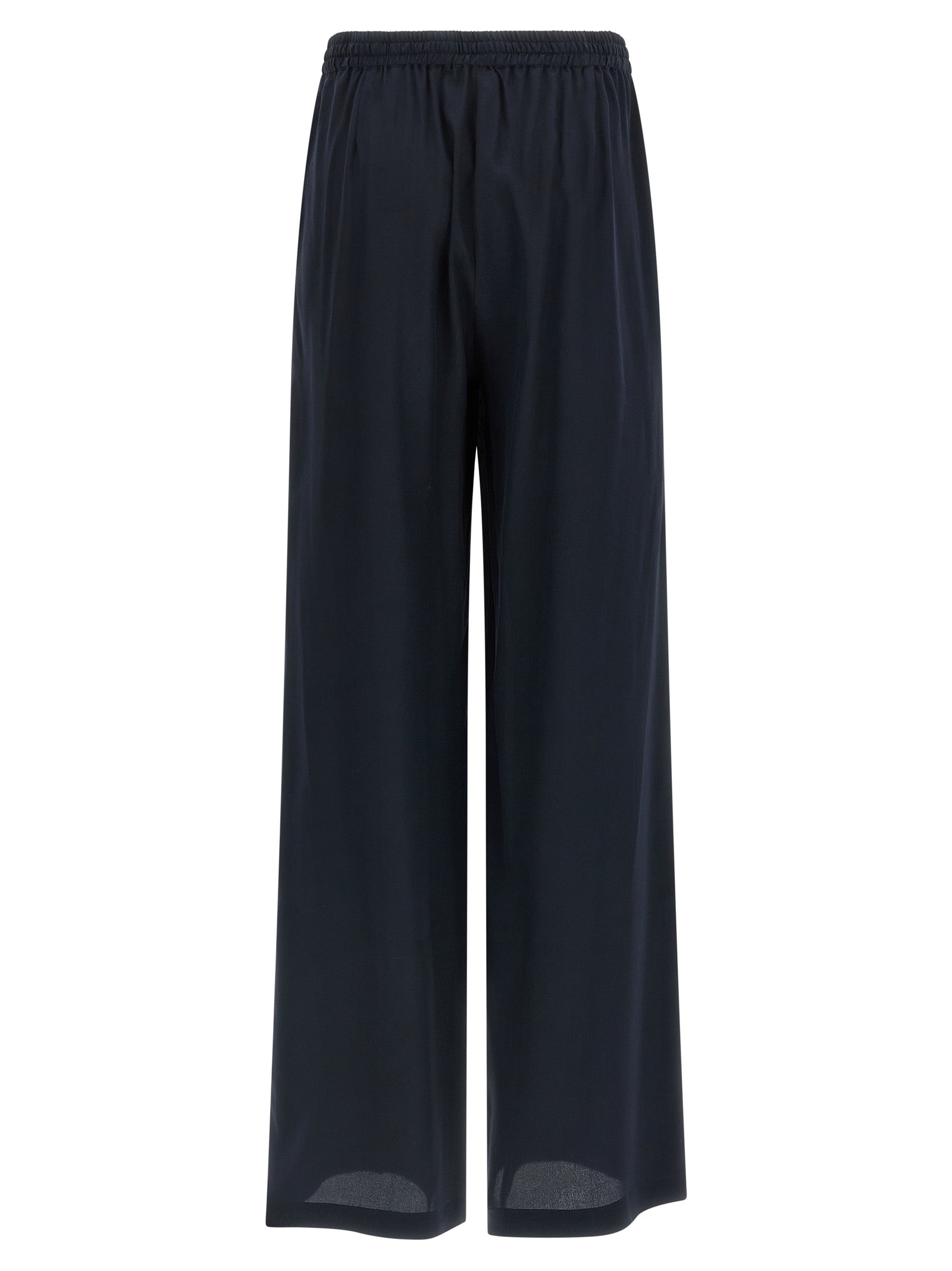 Blue Silk Casual Pants