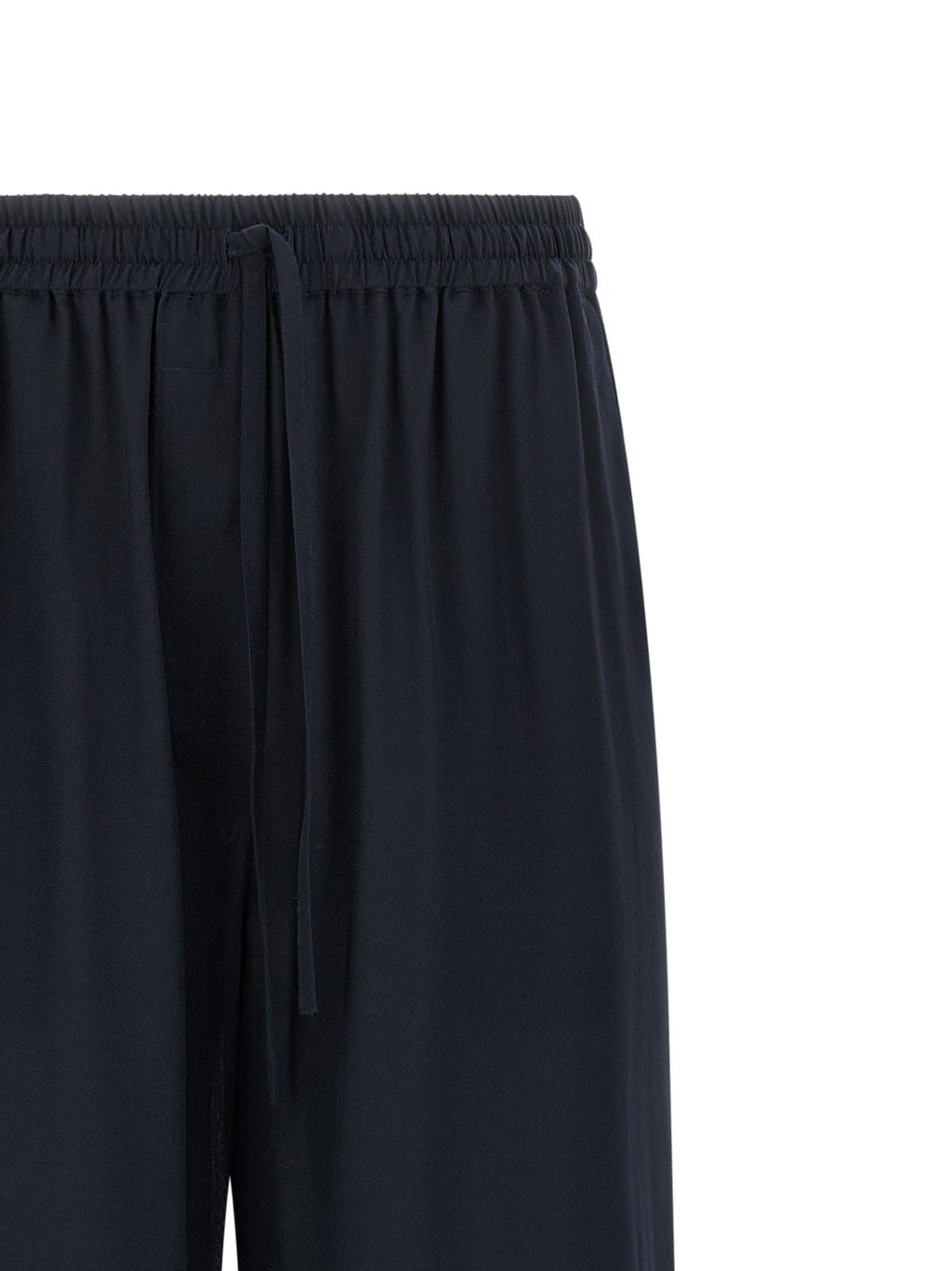 Blue Silk Casual Pants