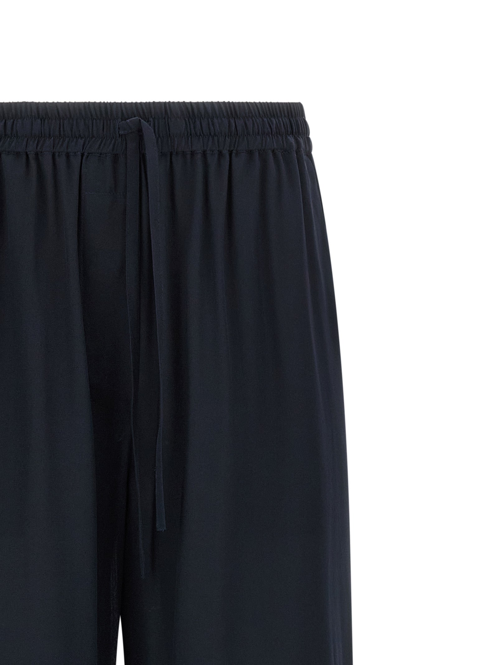 Blue Silk Casual Pants