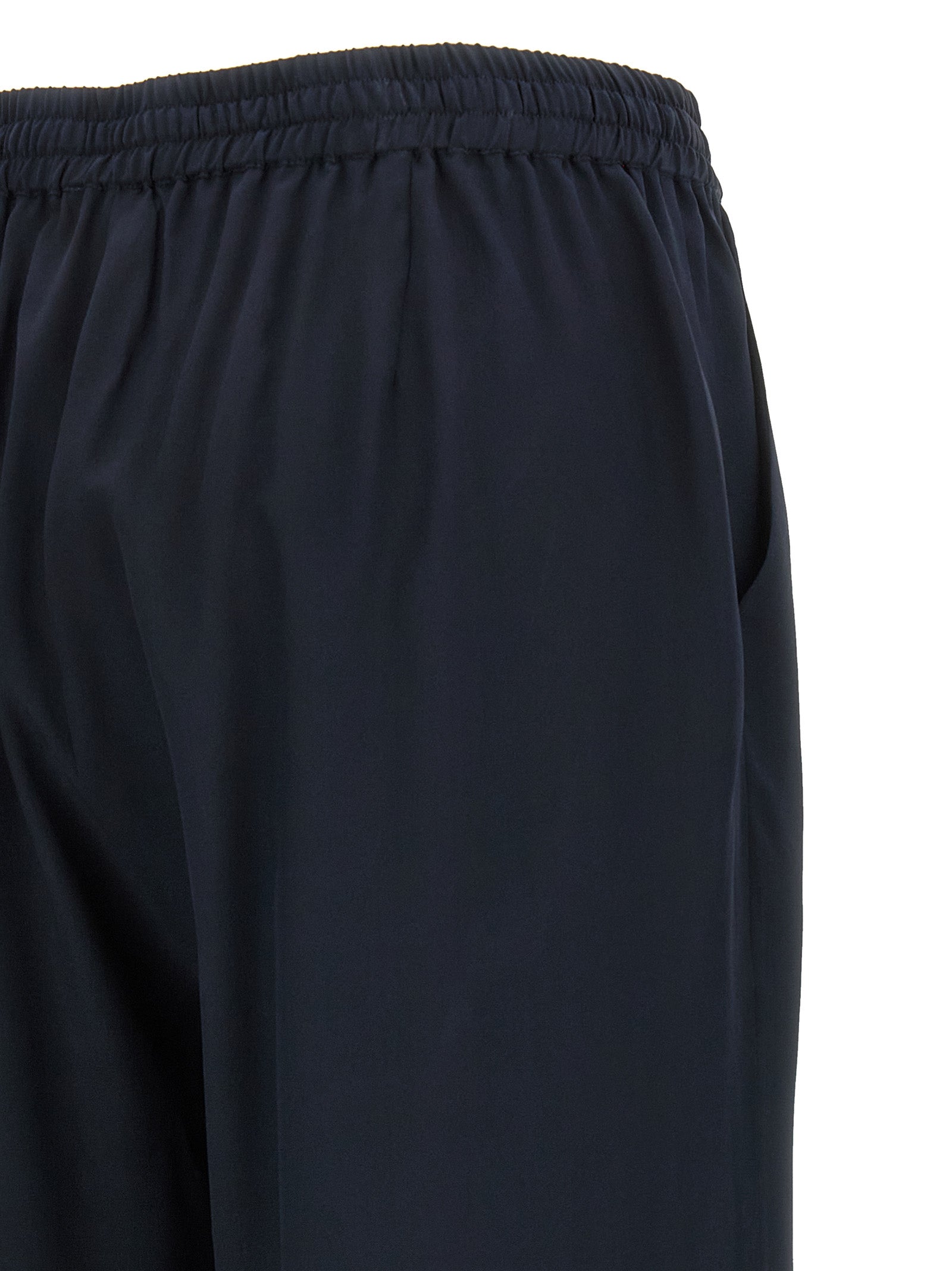 Blue Silk Casual Pants