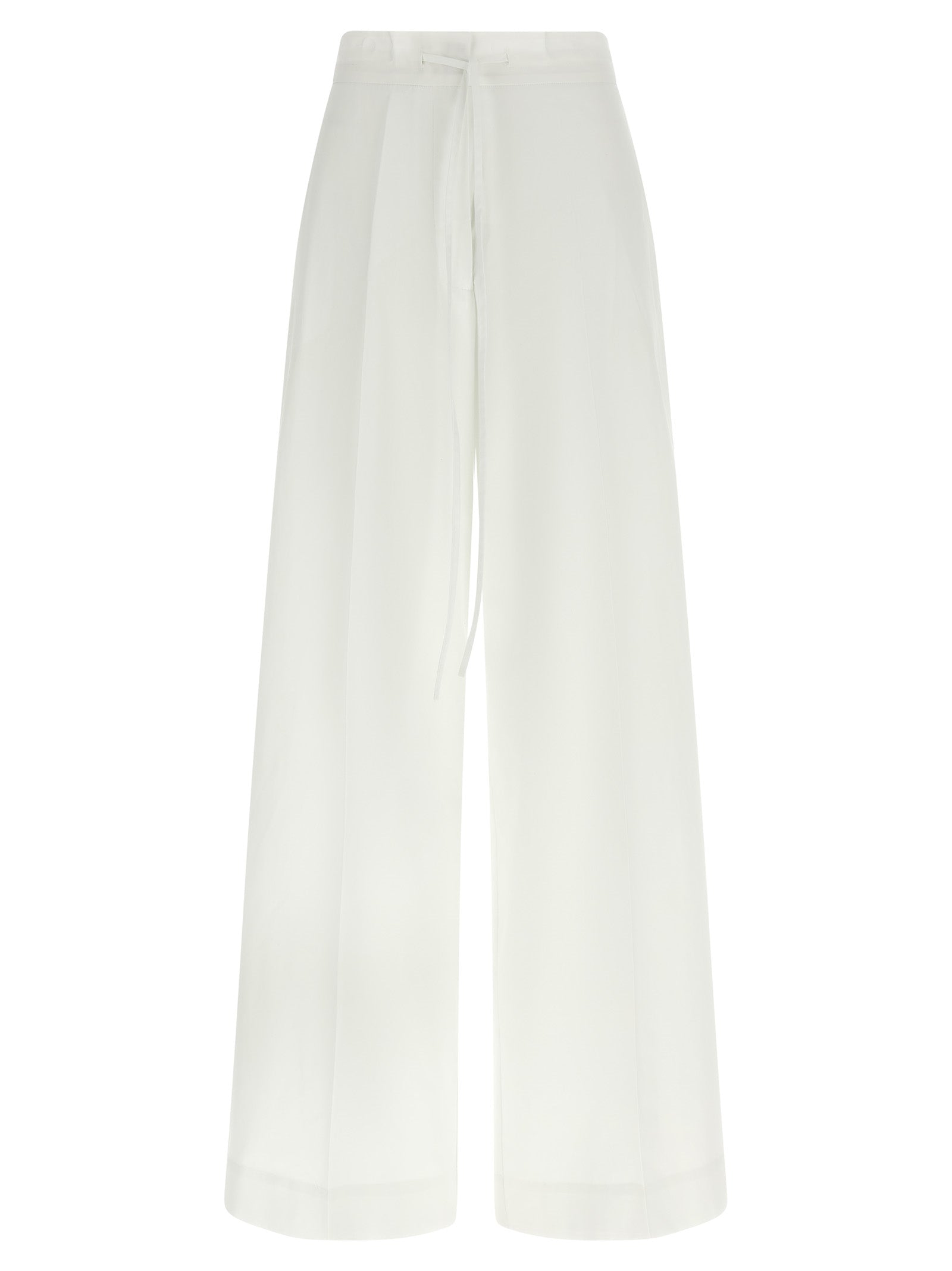 White Cotton Casual Pants