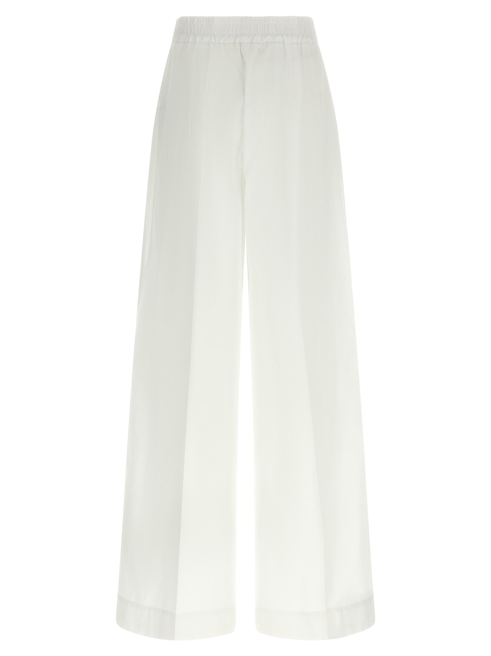 White Cotton Casual Pants