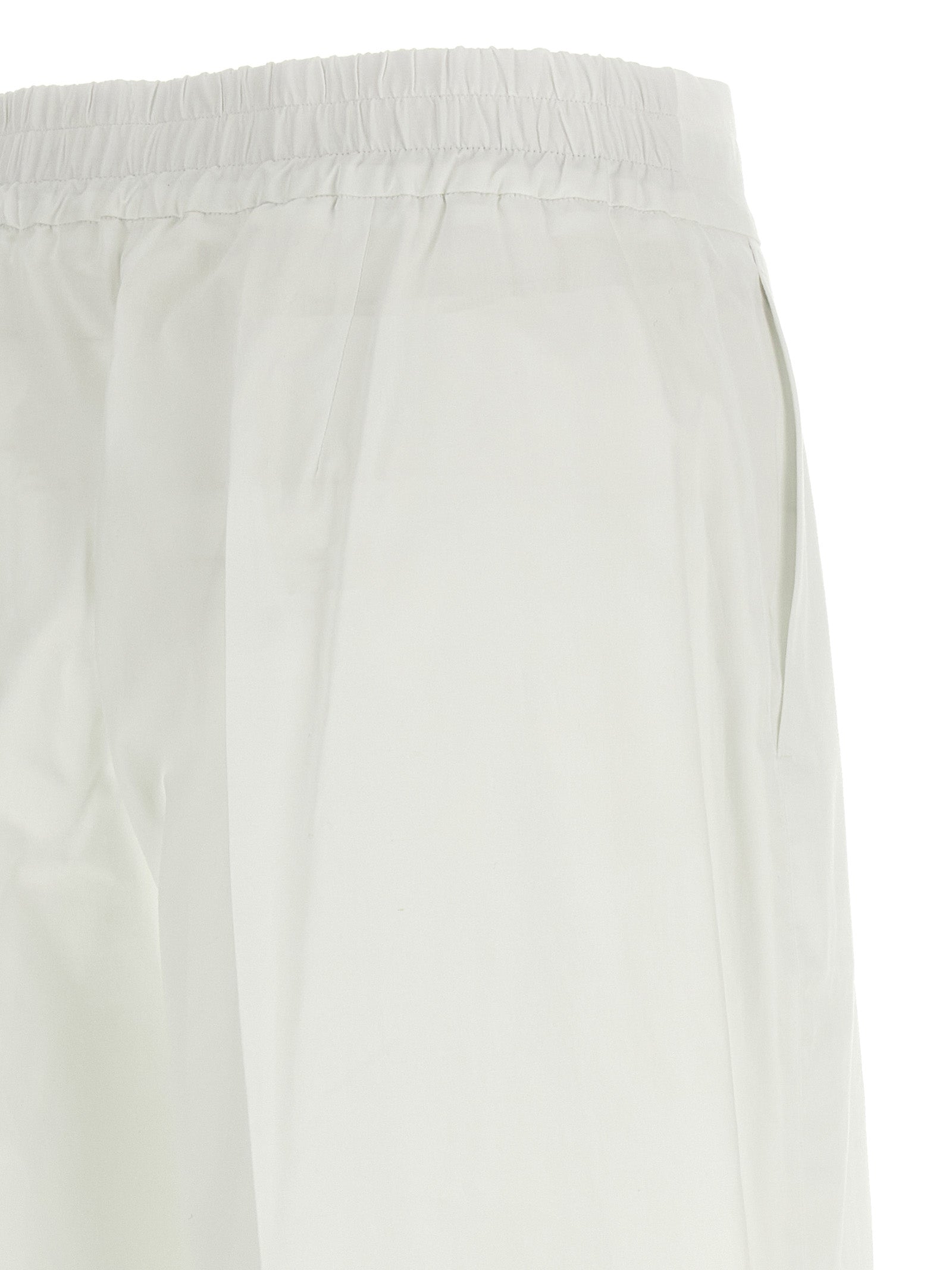 White Cotton Casual Pants