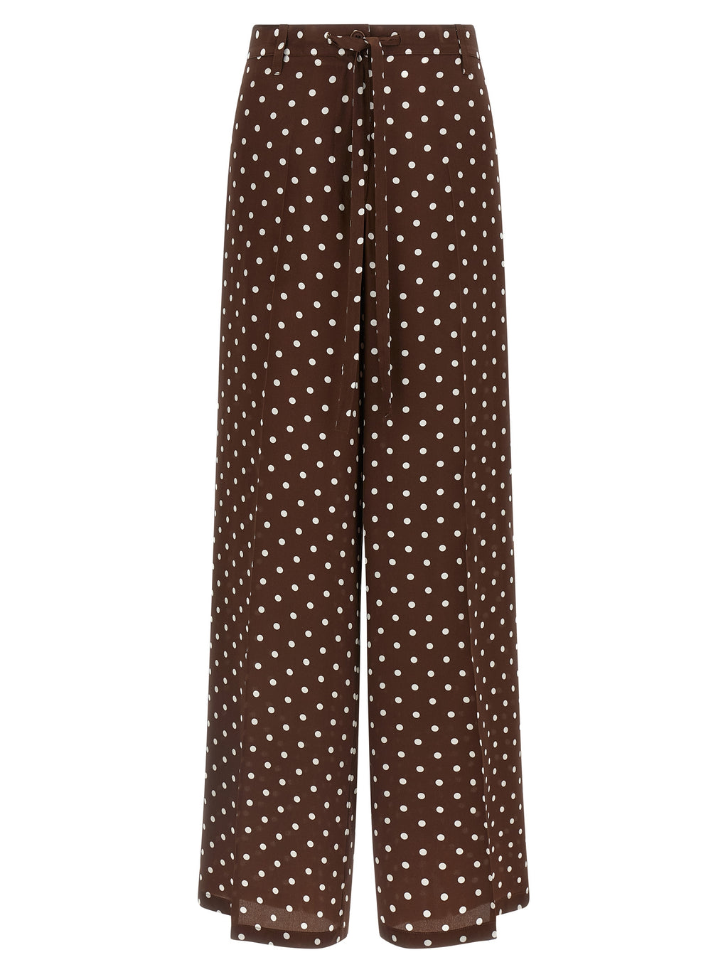 Brown Silk Casual Pants