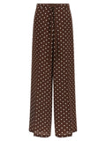 Brown Silk Casual Pants