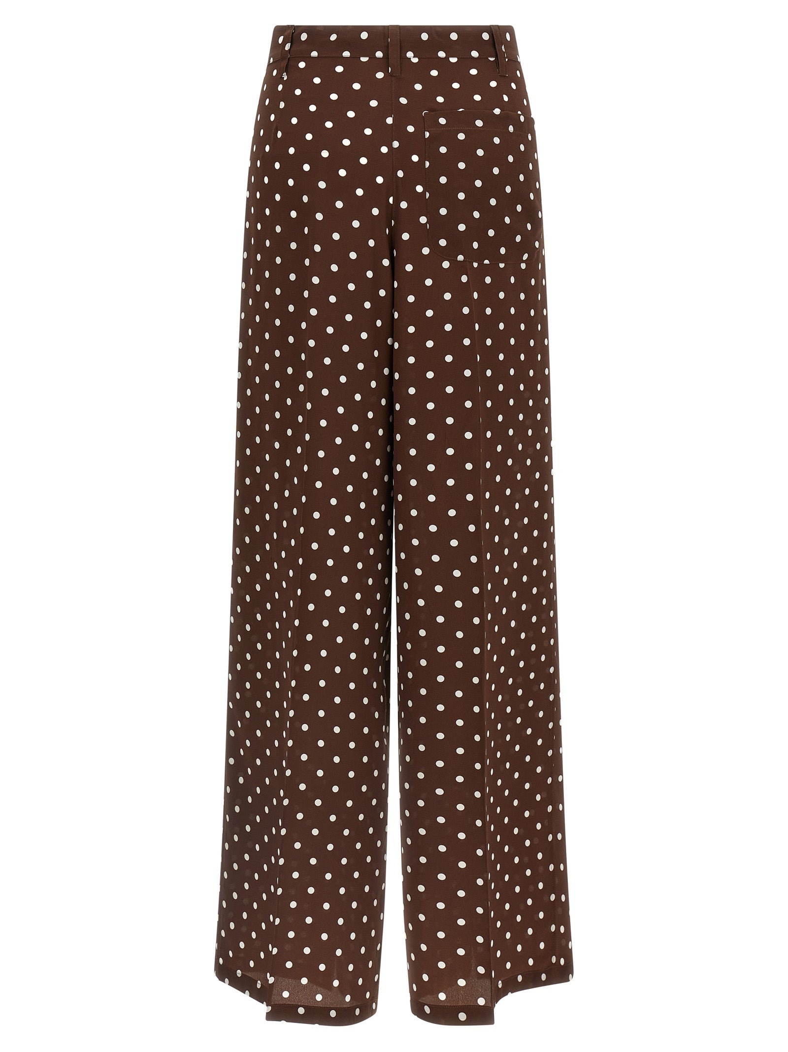 Brown Silk Casual Pants