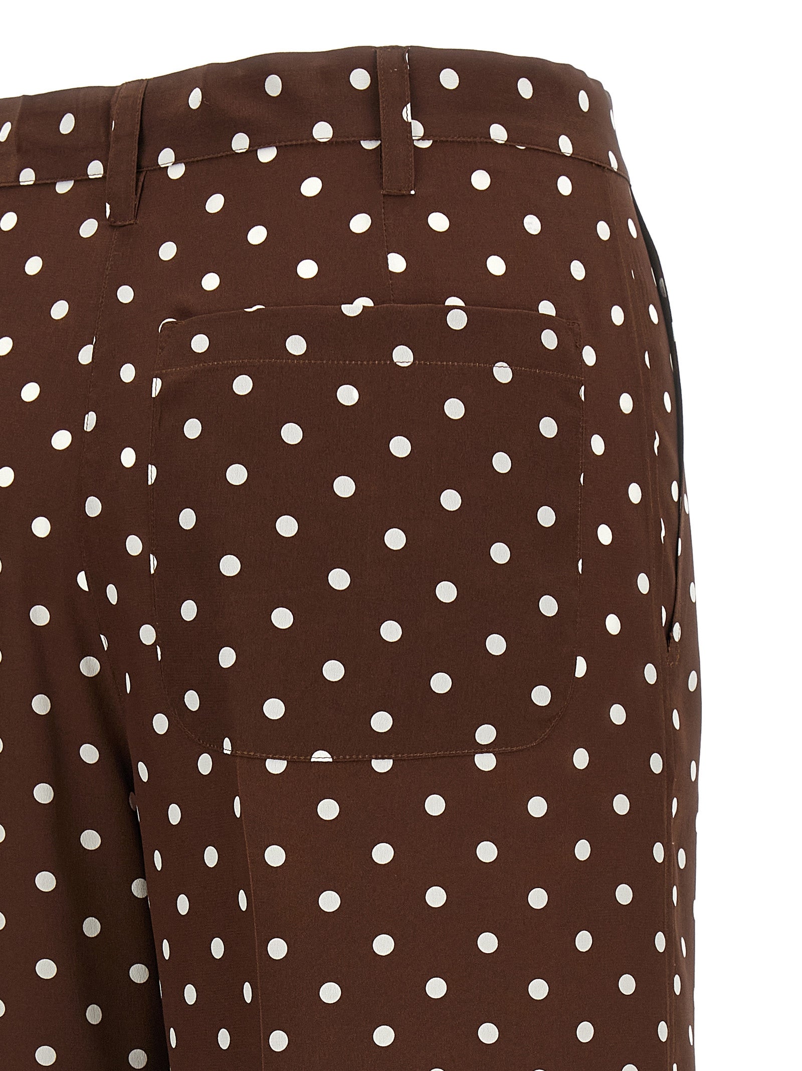 Brown Silk Casual Pants