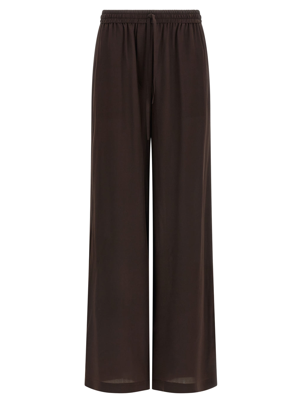 Brown Silk Casual Pants