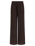 Brown Silk Casual Pants