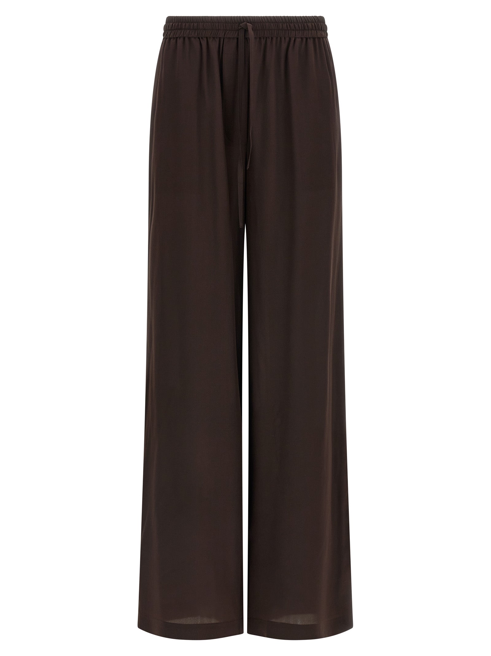 Brown Silk Casual Pants