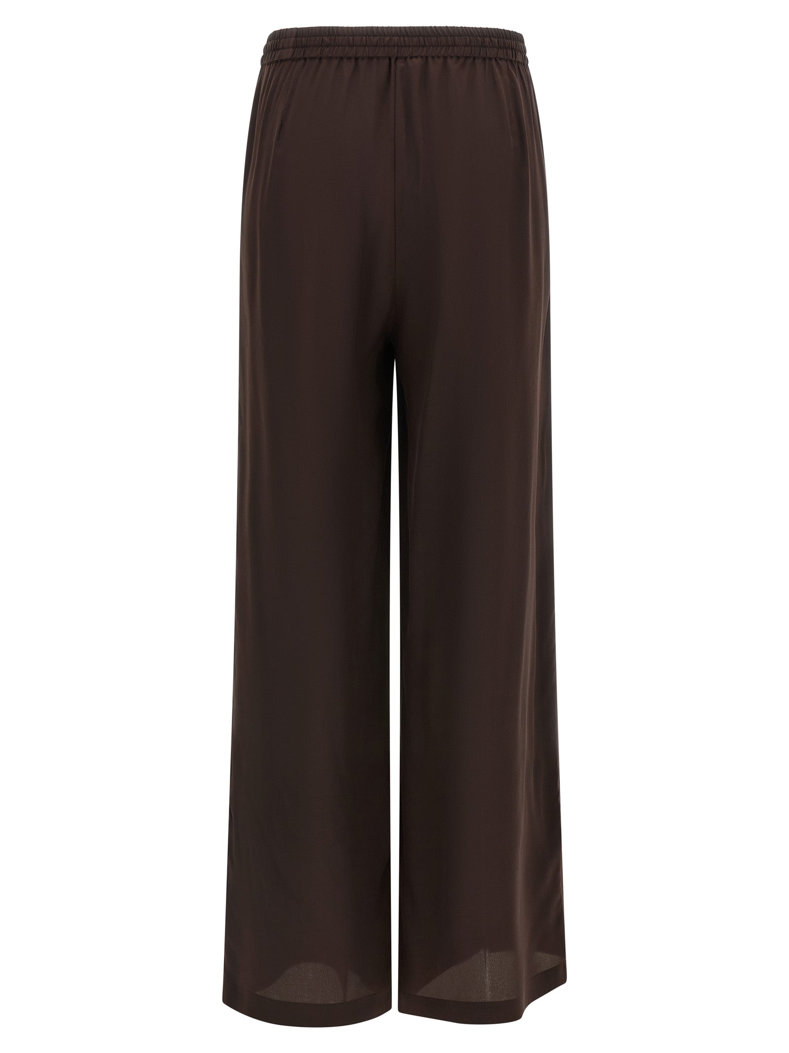 Brown Silk Casual Pants
