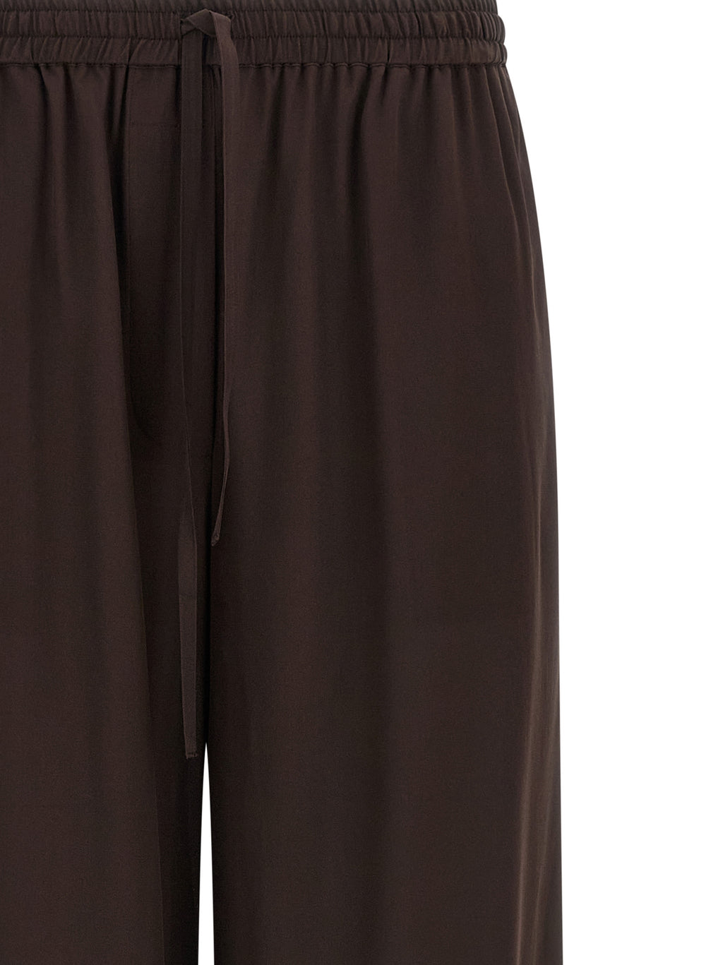 Brown Silk Casual Pants