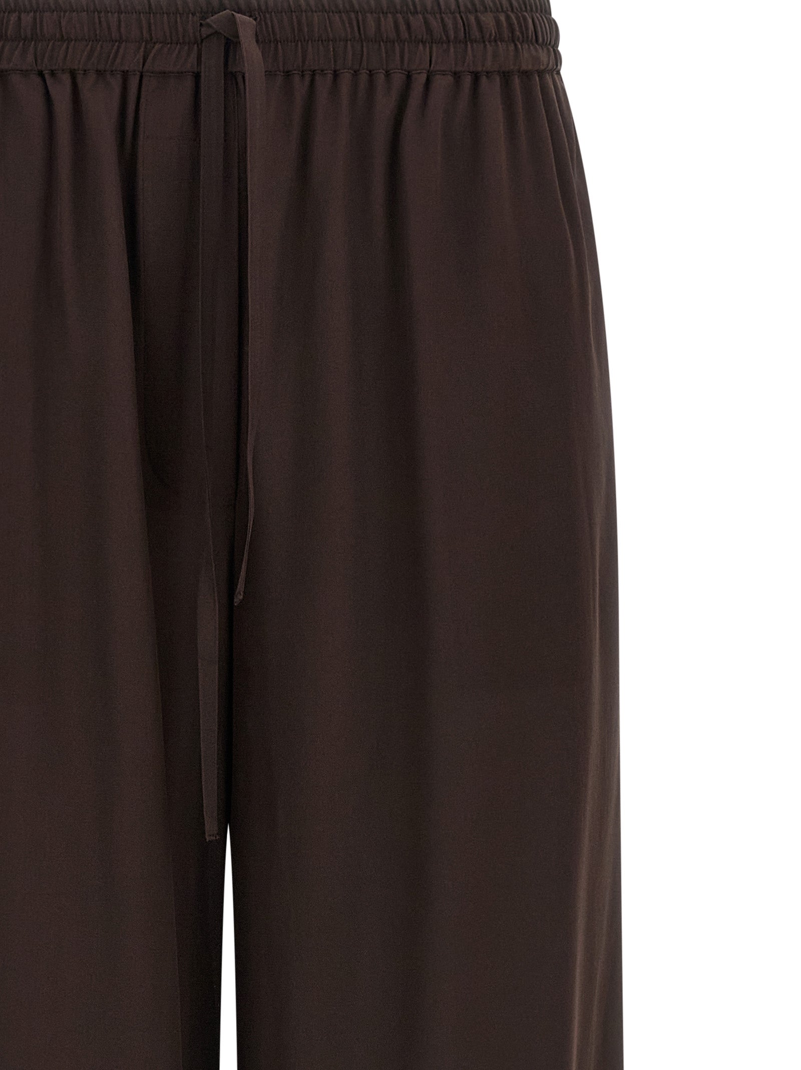 Brown Silk Casual Pants