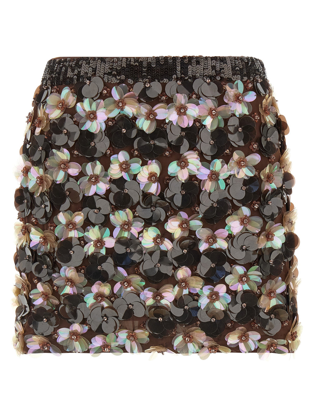 Brown Polyamide Long Skirt