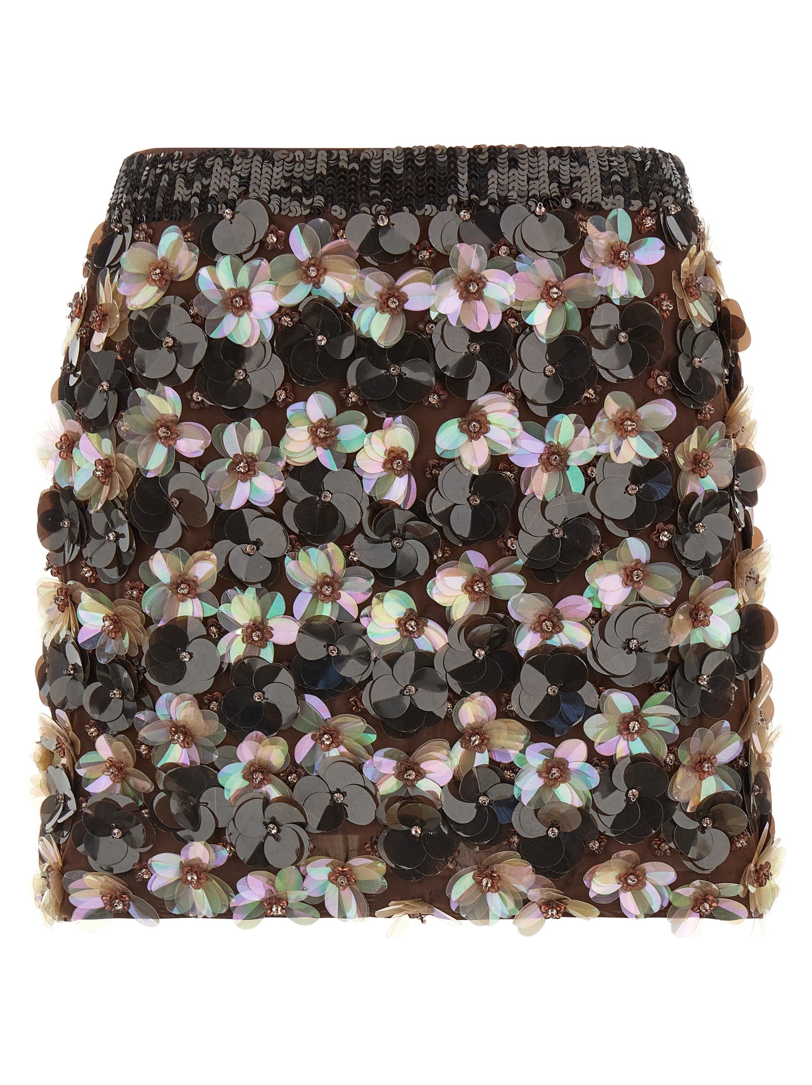 Brown Polyamide Long Skirt