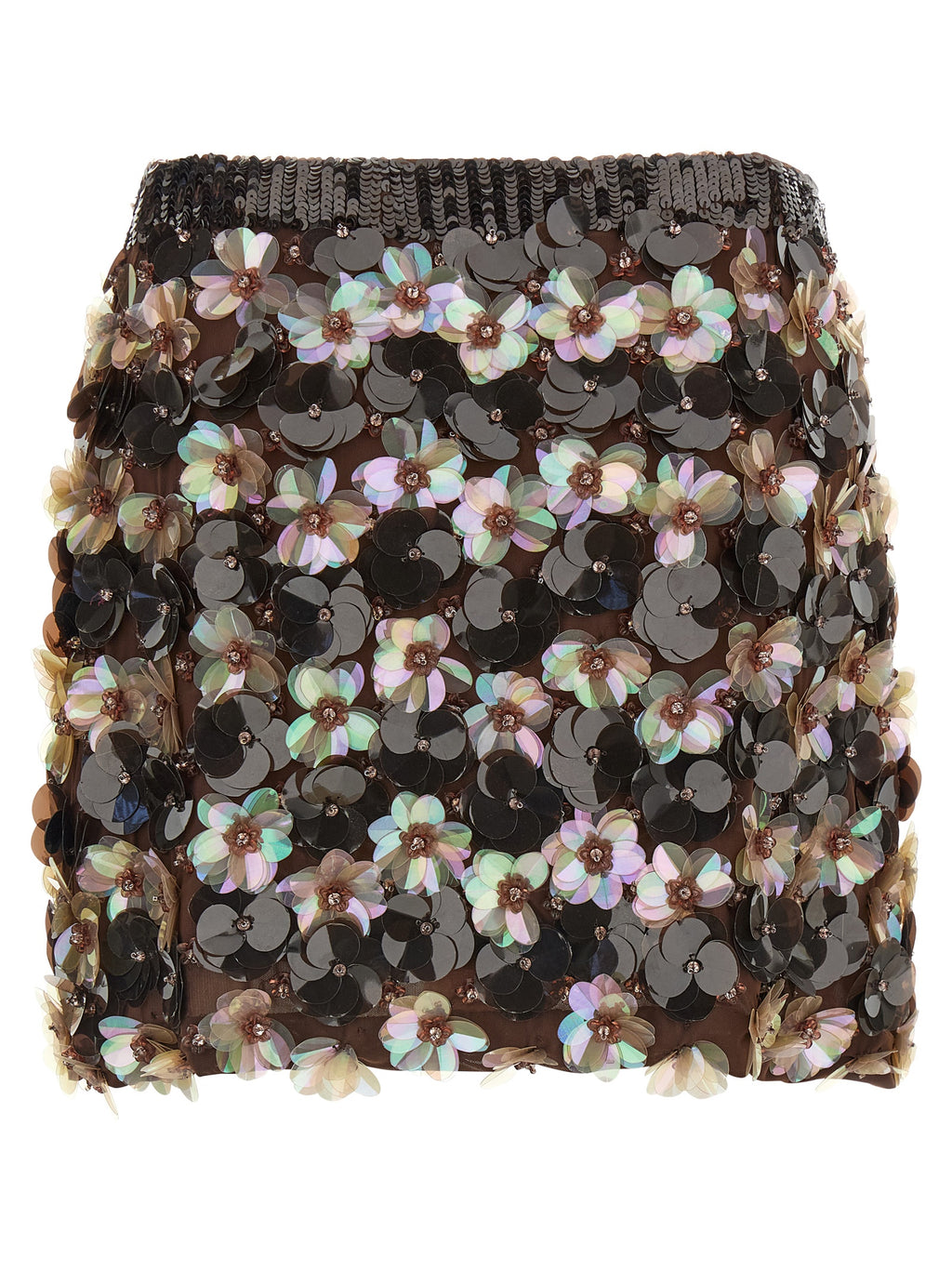 Brown Polyamide Long Skirt