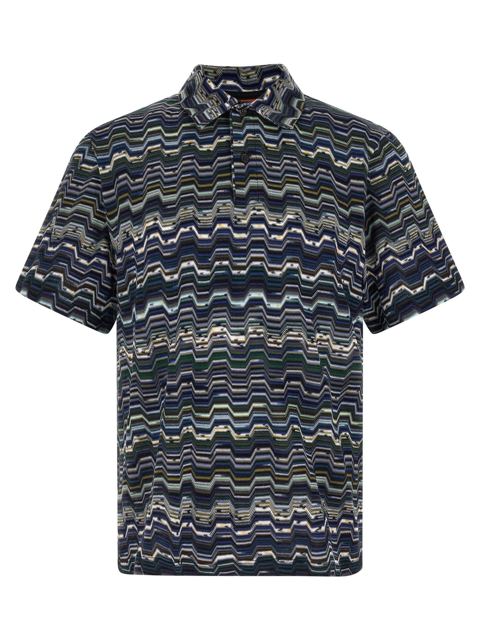 Blue Cotton Polo Shirt