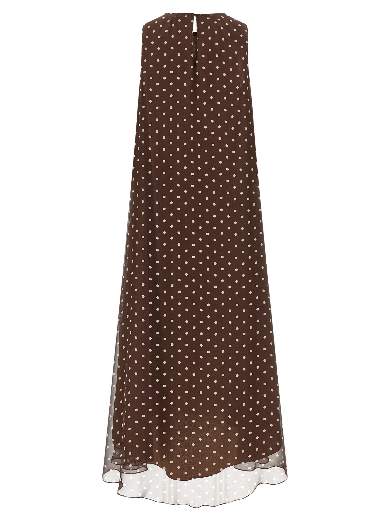 Brown Polyester Long Dress