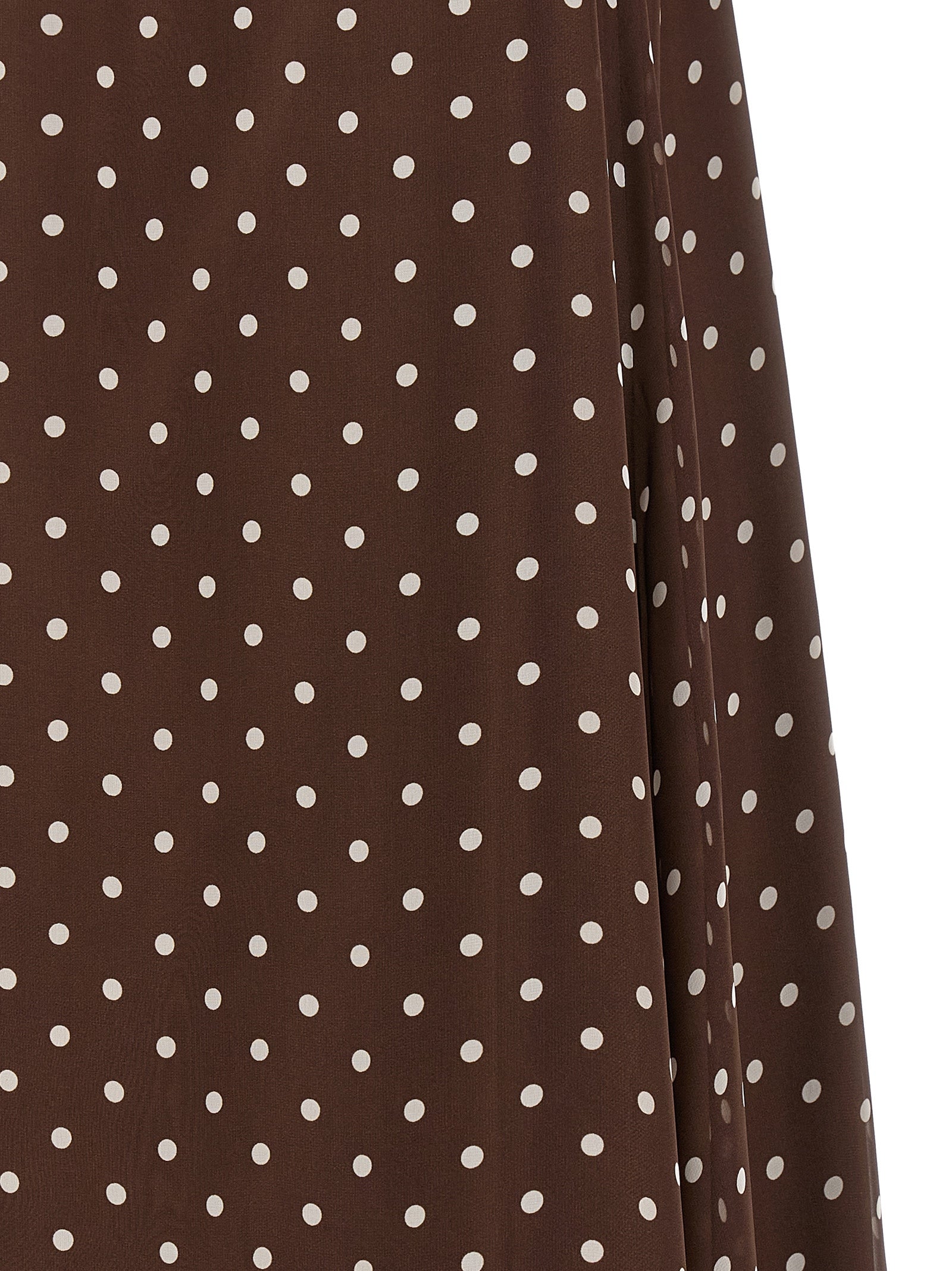 Brown Polyester Long Dress
