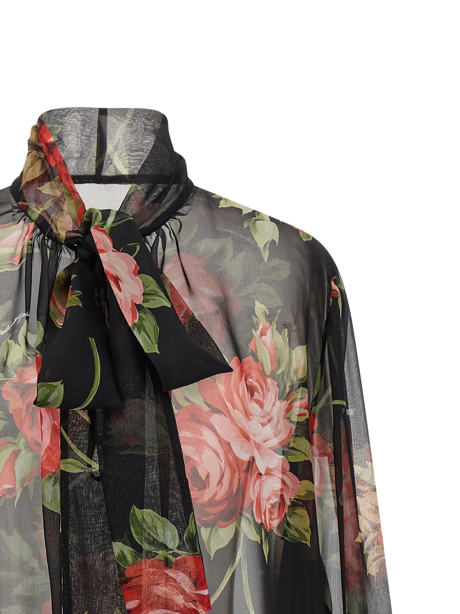 Black Silk Pattern Shirt