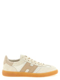 Beige Cotton Low Top Sneakers