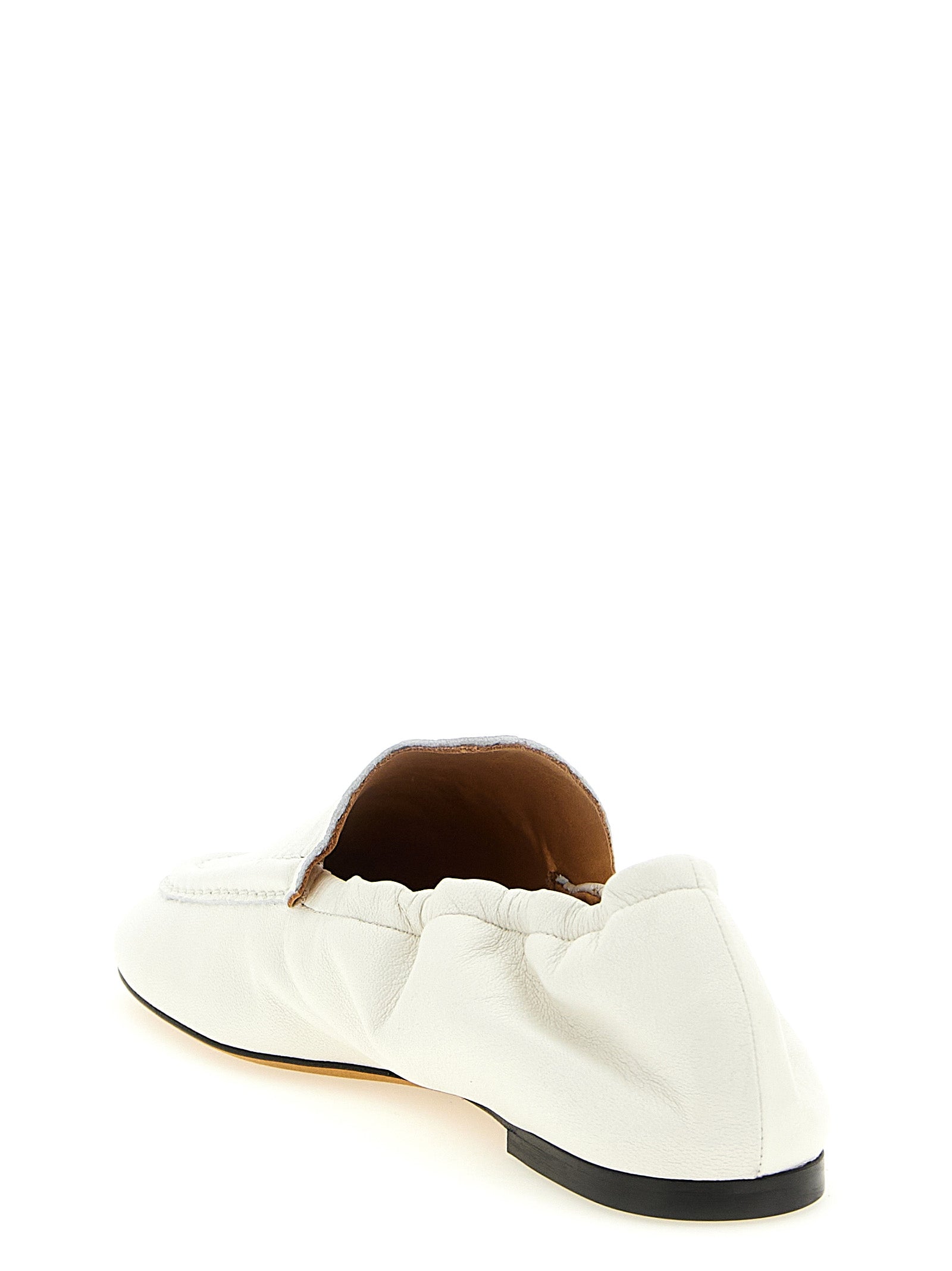 White Lamb Leather Slip-On Loafers