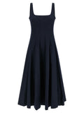 Blue Cotton Midi Dress