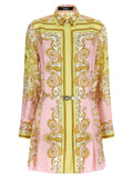 Multicolor Silk Short Dress