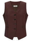 Brown Viscose Sleeveless Jacket