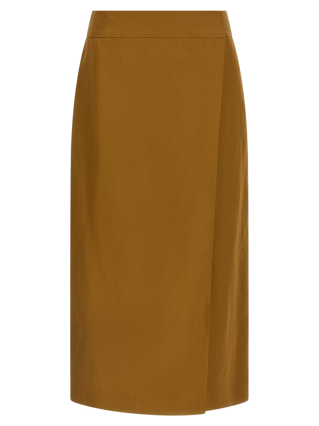 Brown Viscose Midi Skirt