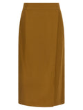 Brown Viscose Midi Skirt