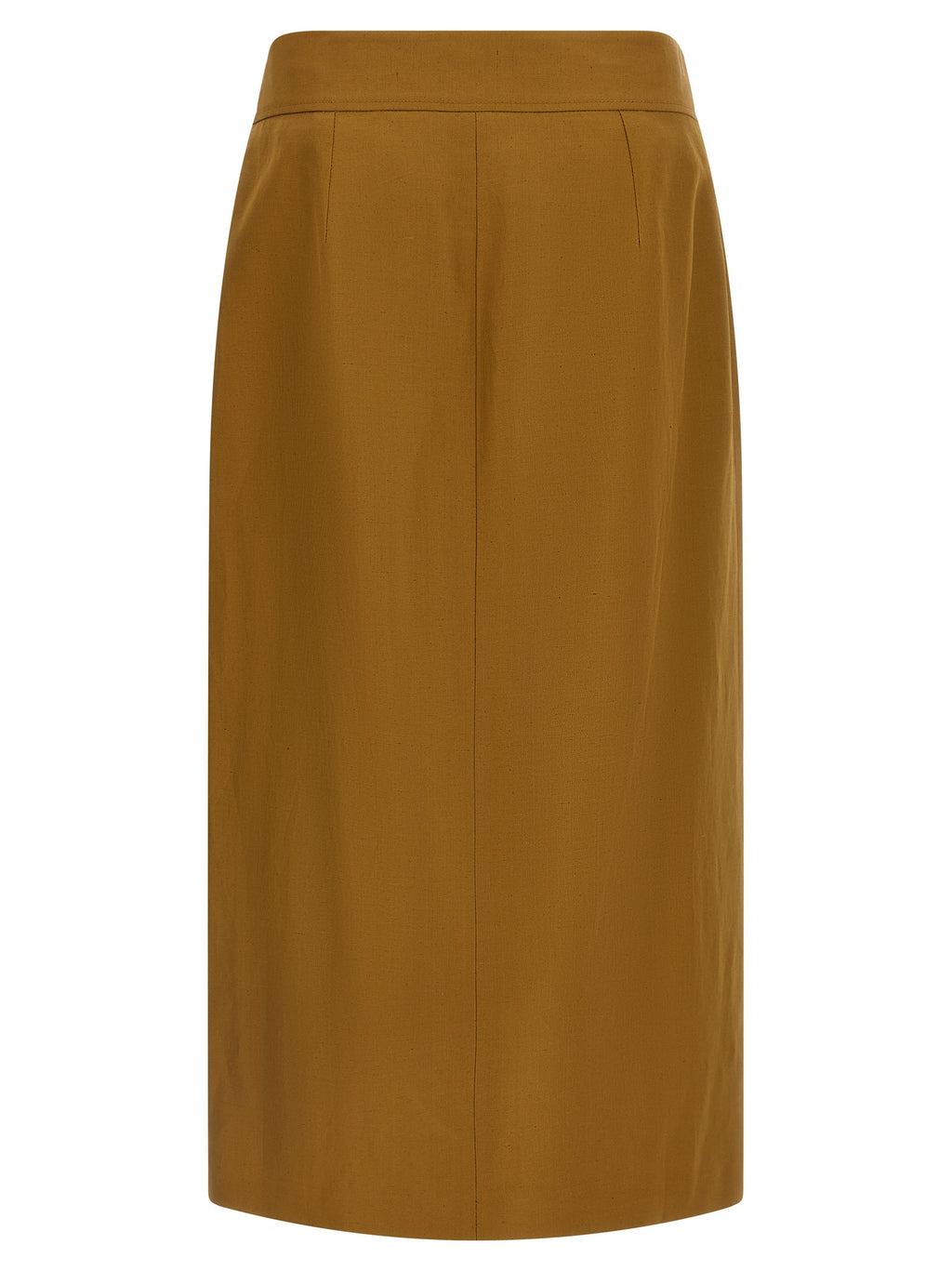 Brown Viscose Midi Skirt