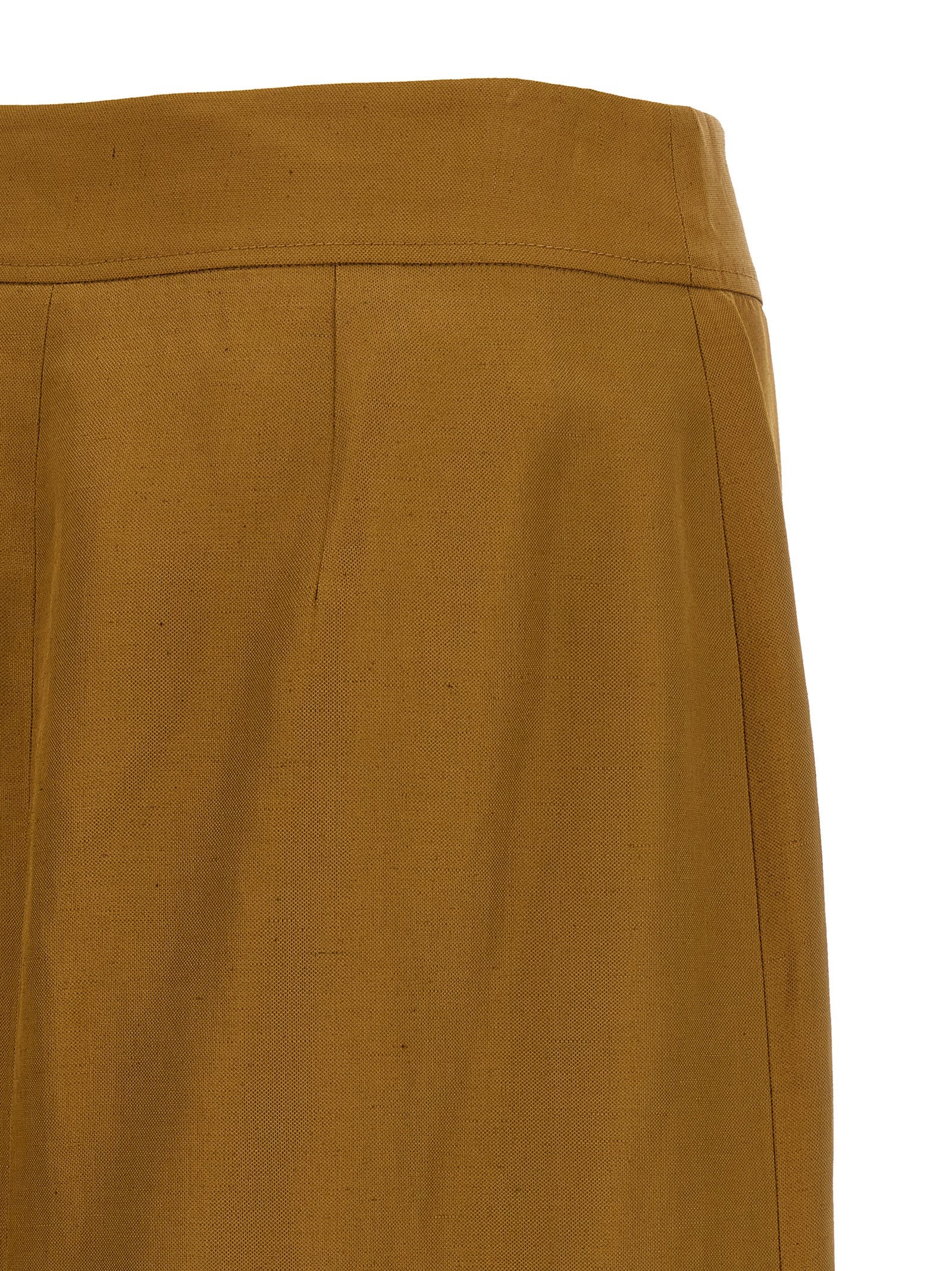 Brown Viscose Midi Skirt