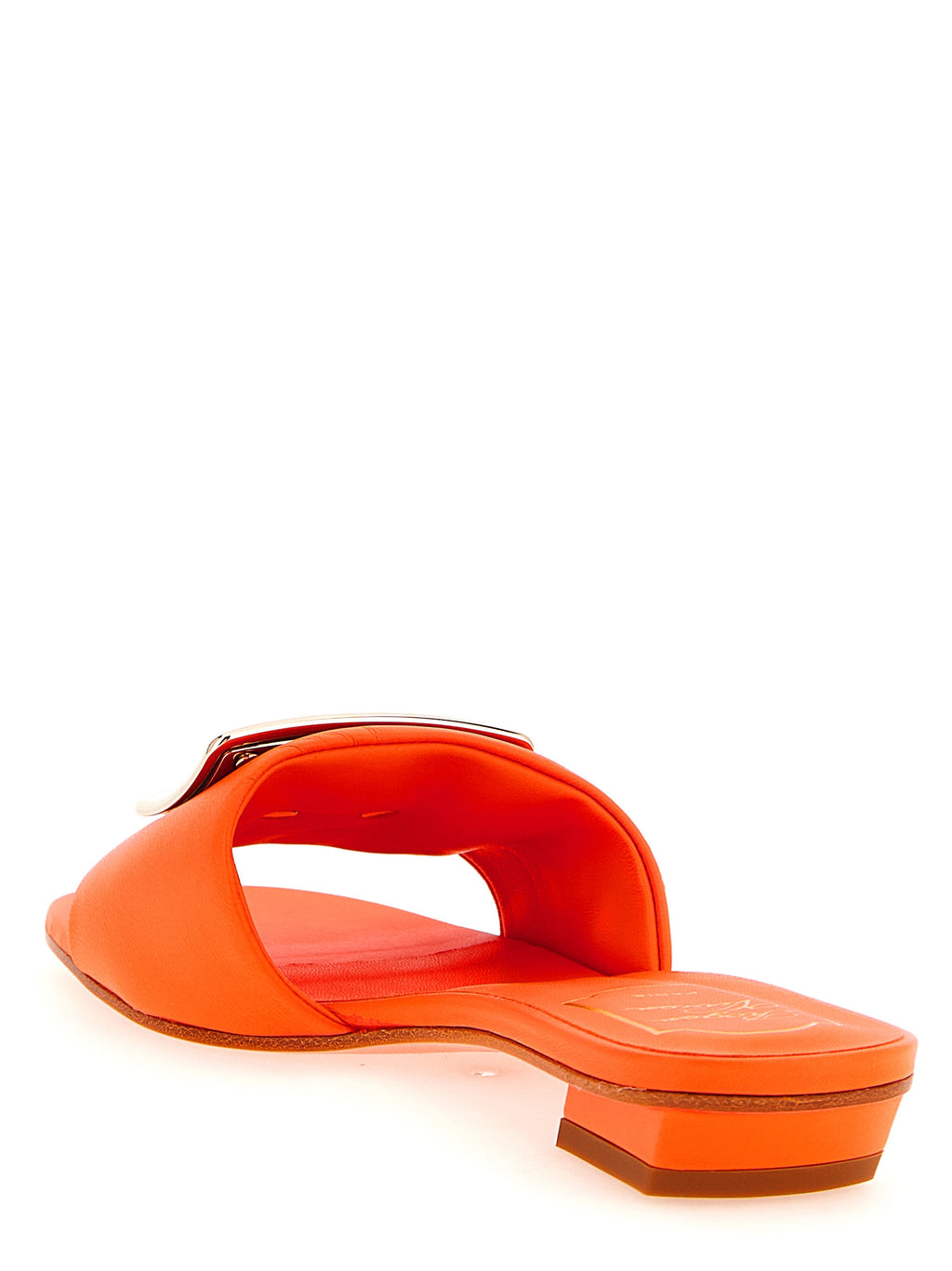 Orange Lamb Leather Mid Heel Pumps