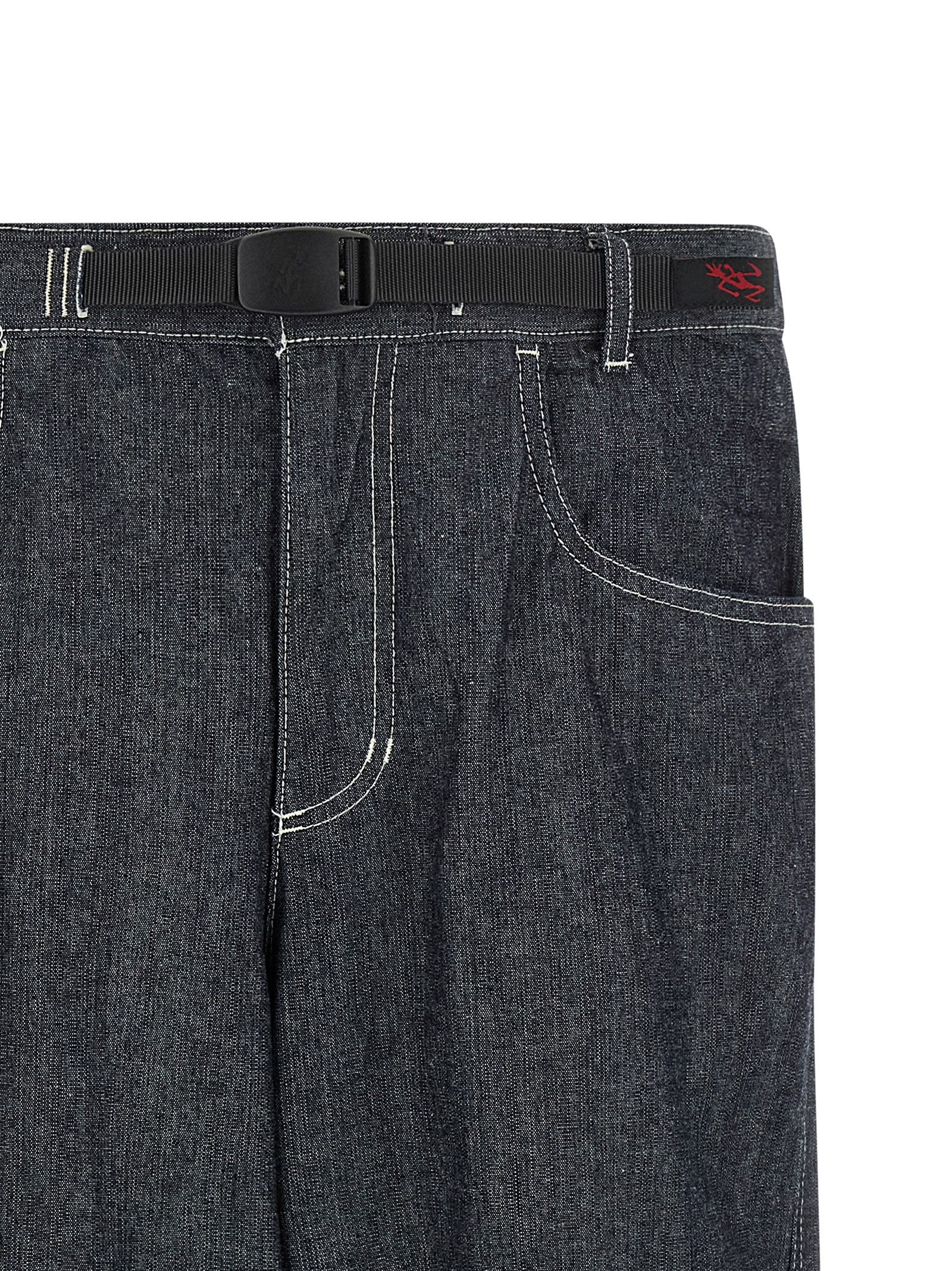 Blue Cotton Straight-Leg Jeans