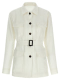 White Linen Shell Jacket