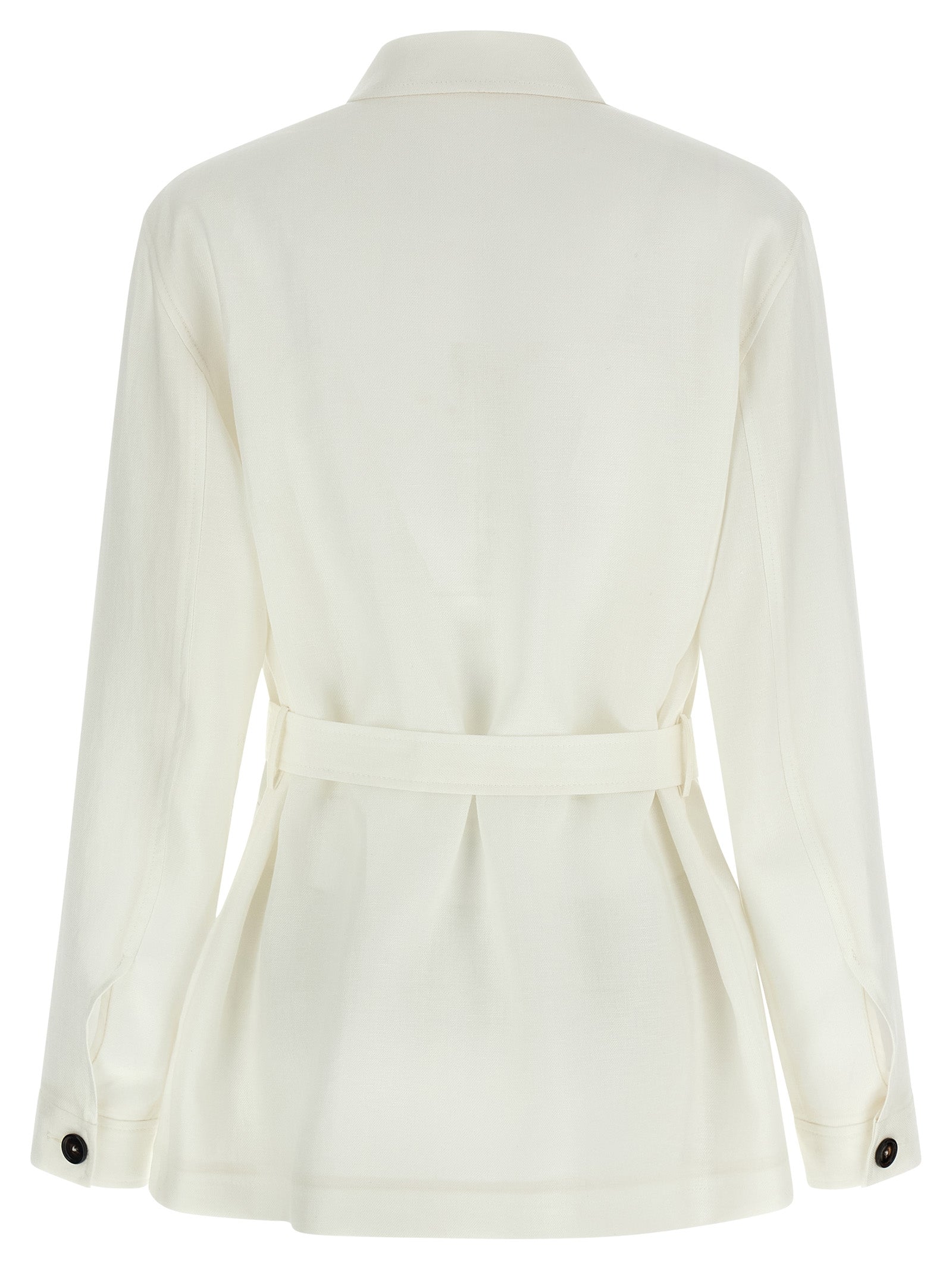 White Linen Shell Jacket