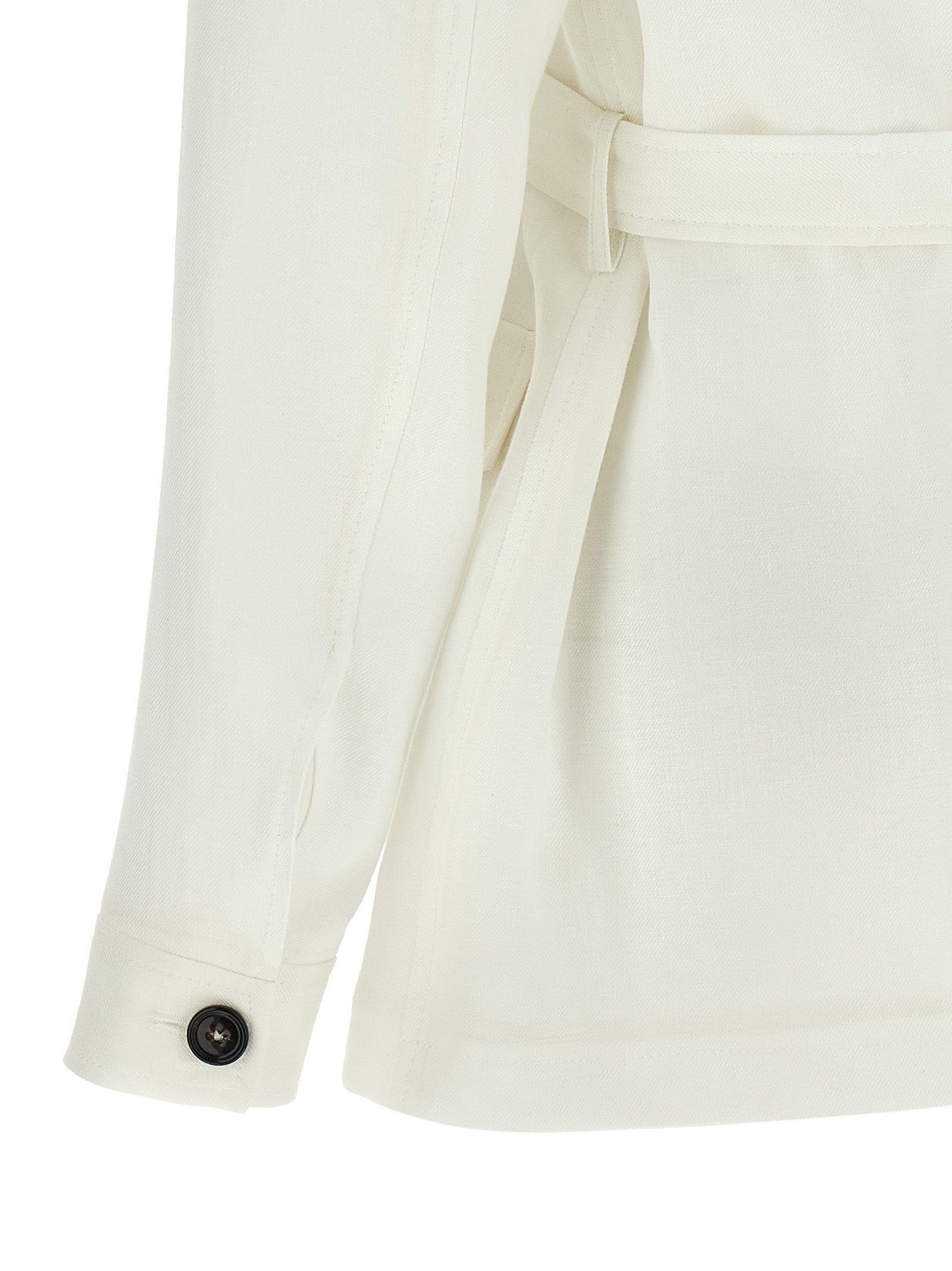 White Linen Shell Jacket