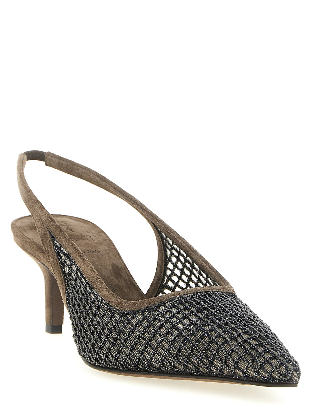 Brown Calfskin Mid Heel Pumps