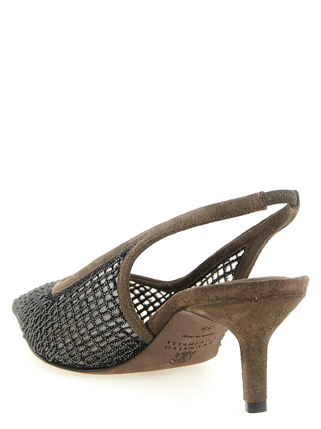 Brown Calfskin Mid Heel Pumps