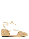 Beige Viscose Ballet Flats