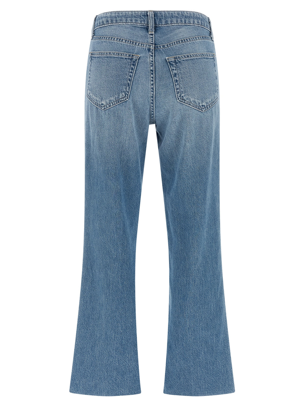 Blue Cotton Flared Jeans