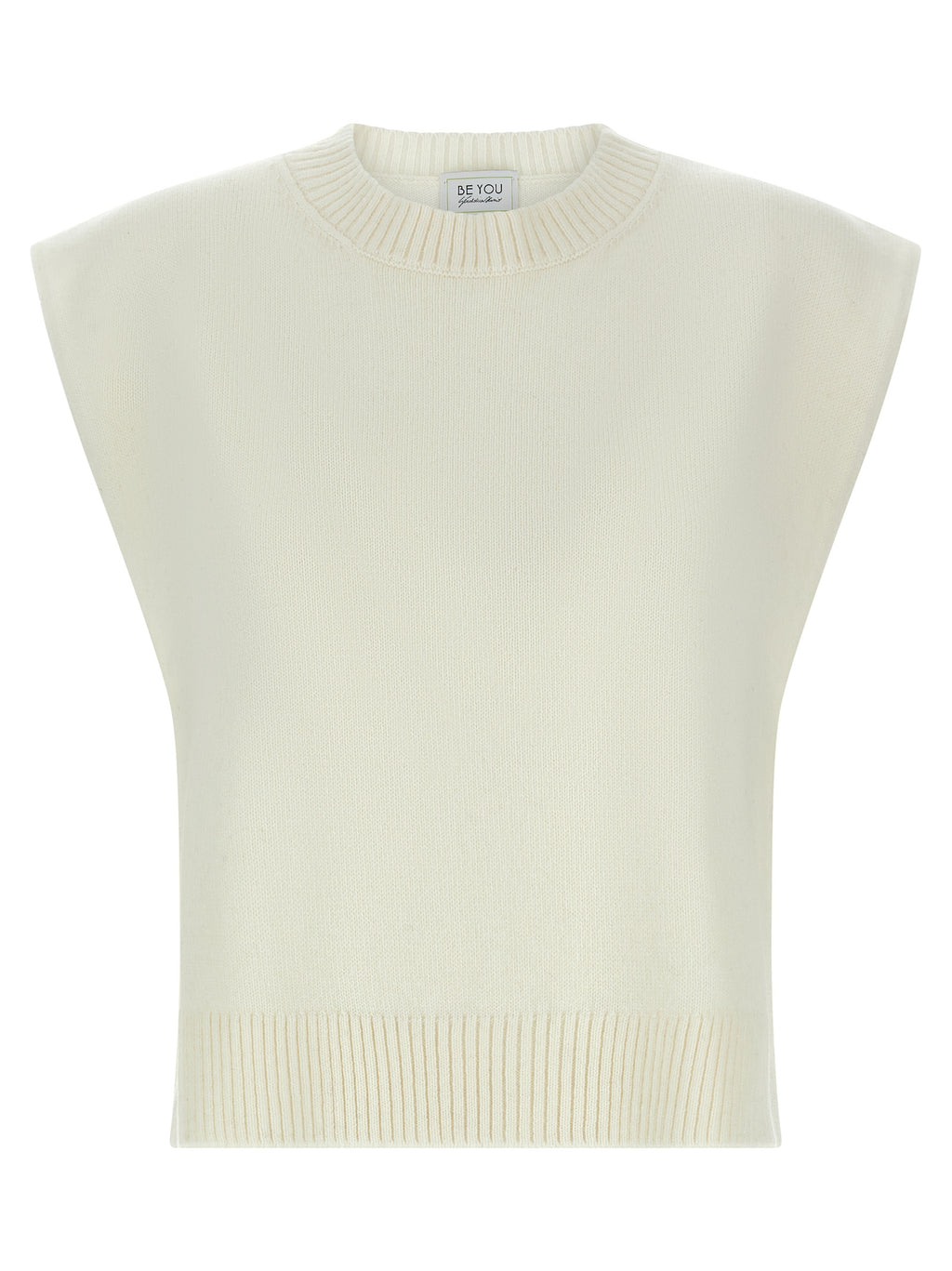 White Cashmere Sleeveless Jacket