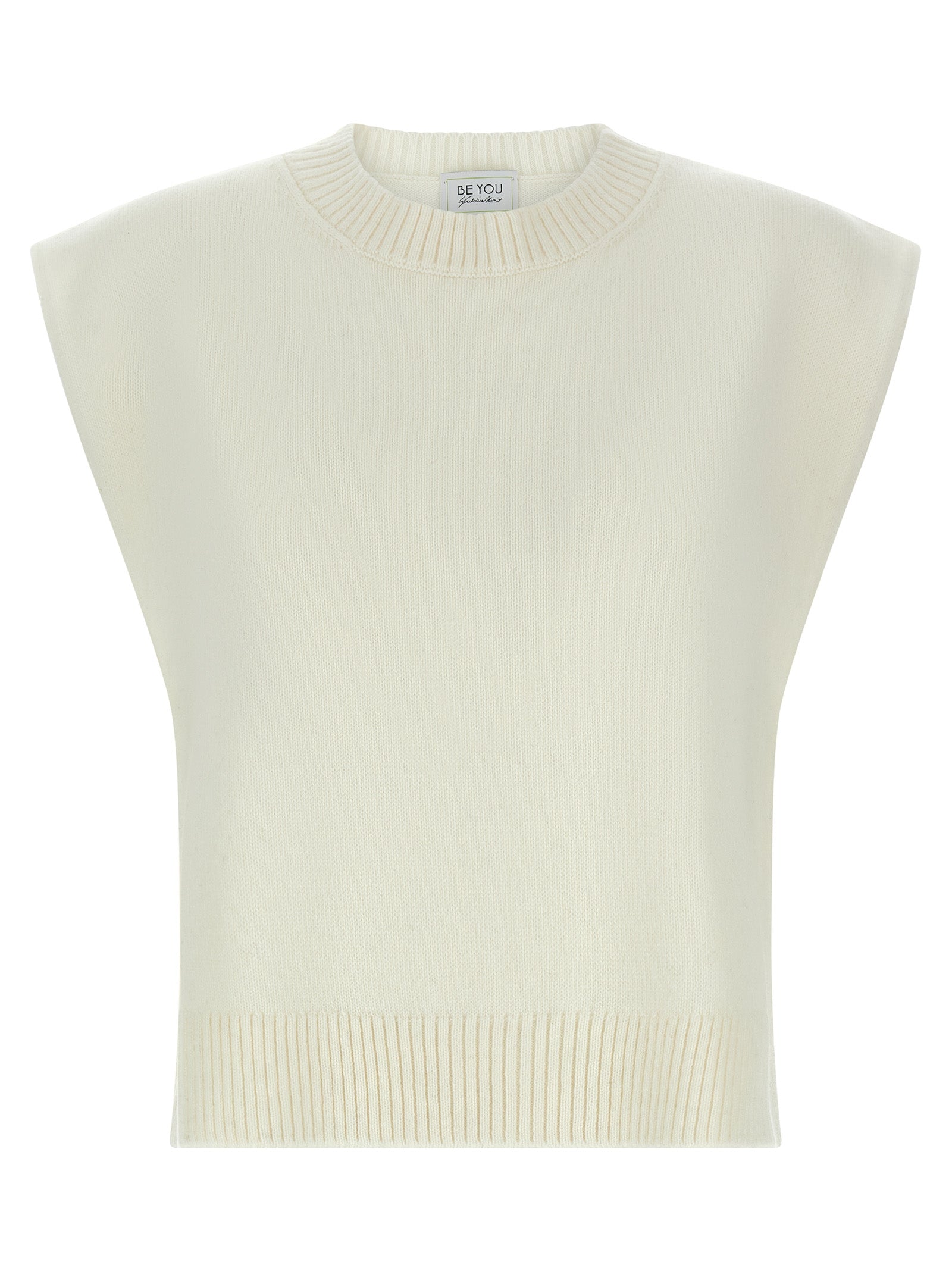 White Cashmere Sleeveless Jacket