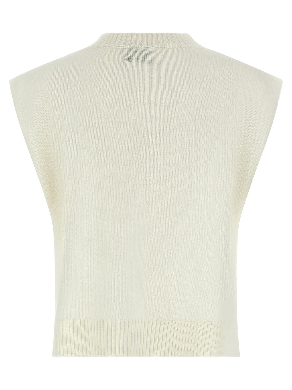 White Cashmere Sleeveless Jacket