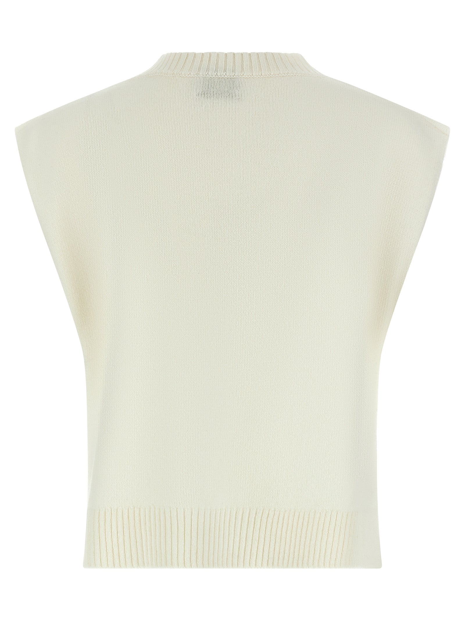 White Cashmere Sleeveless Jacket