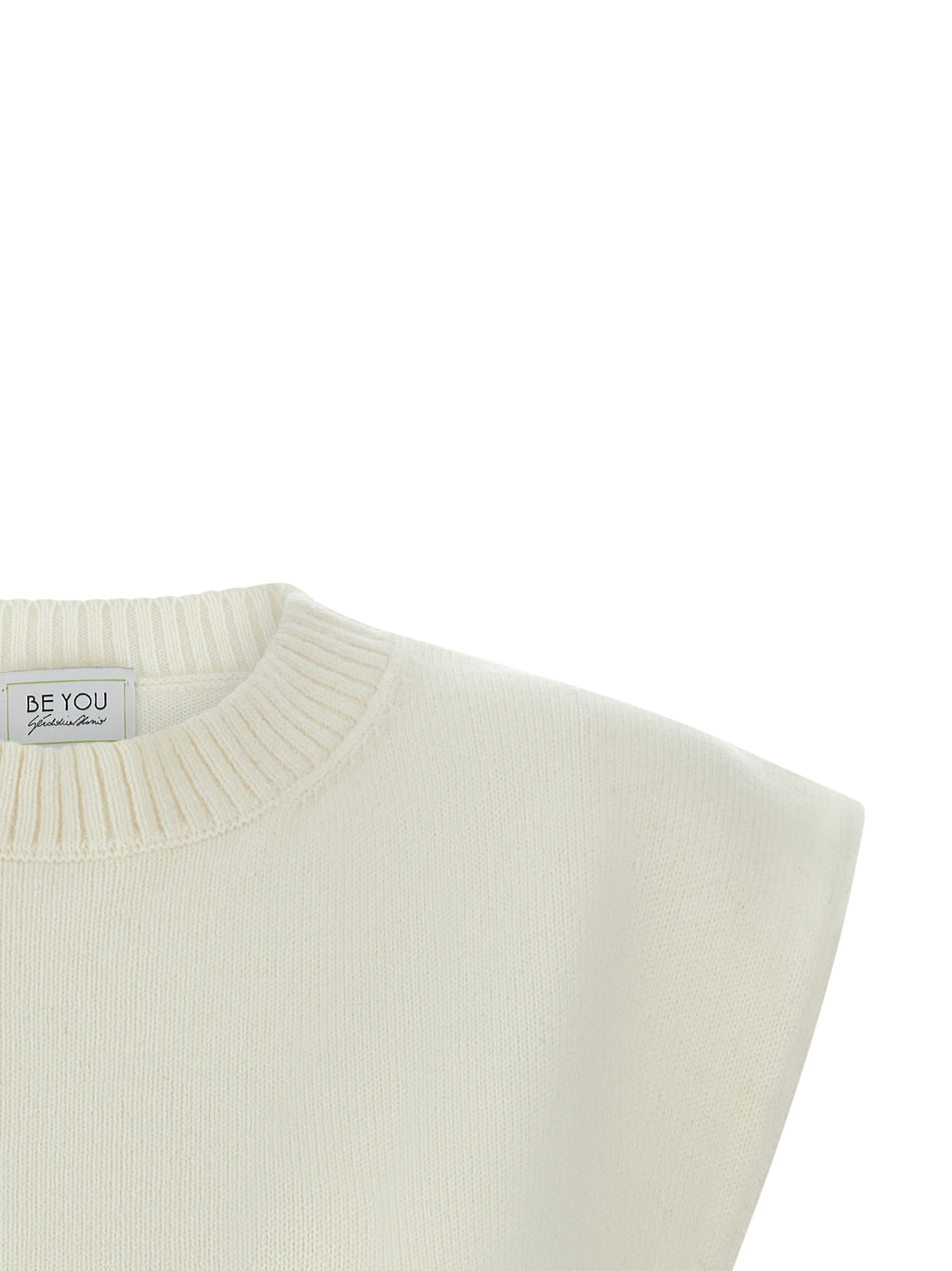 White Cashmere Sleeveless Jacket