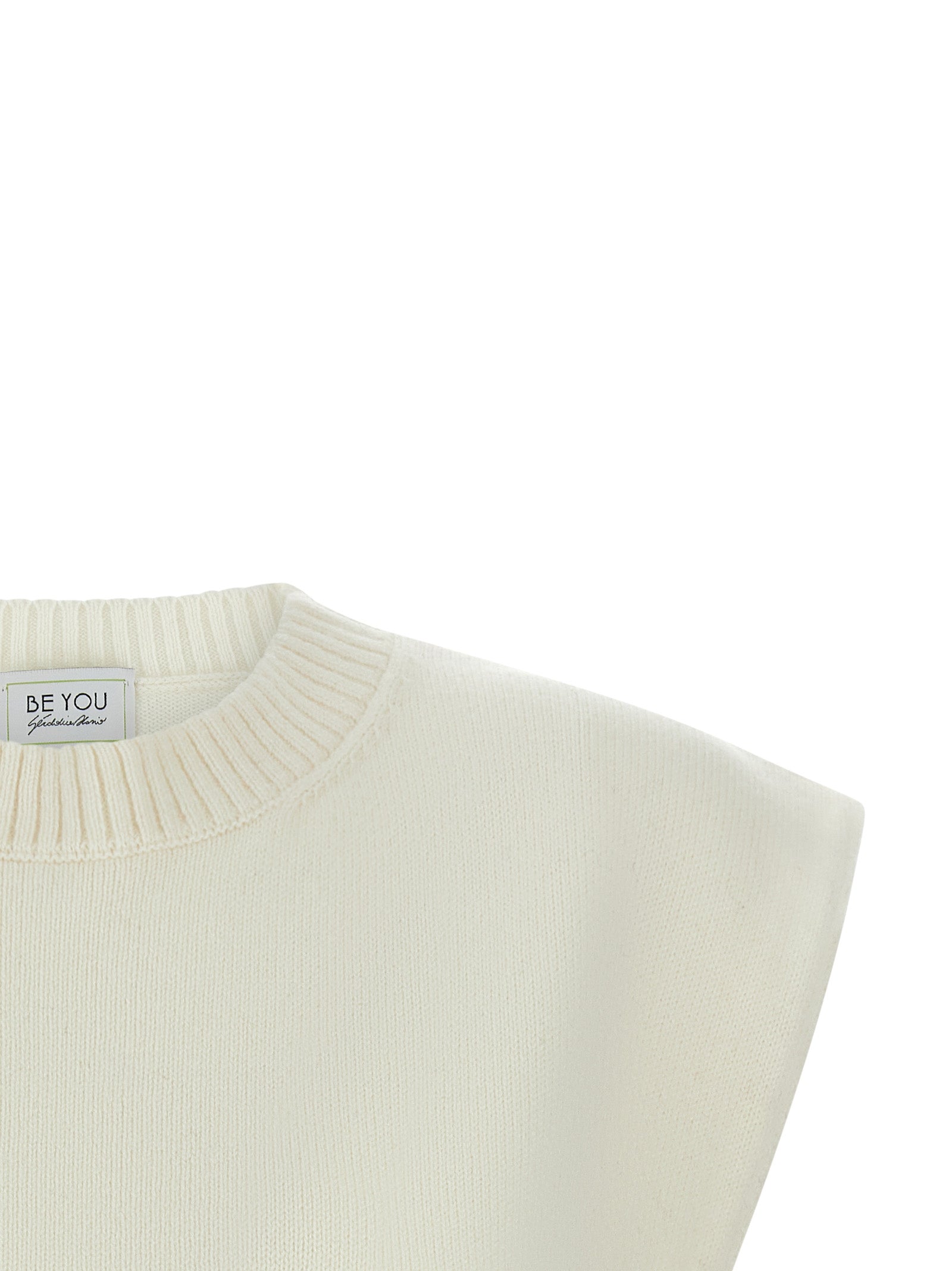 White Cashmere Sleeveless Jacket