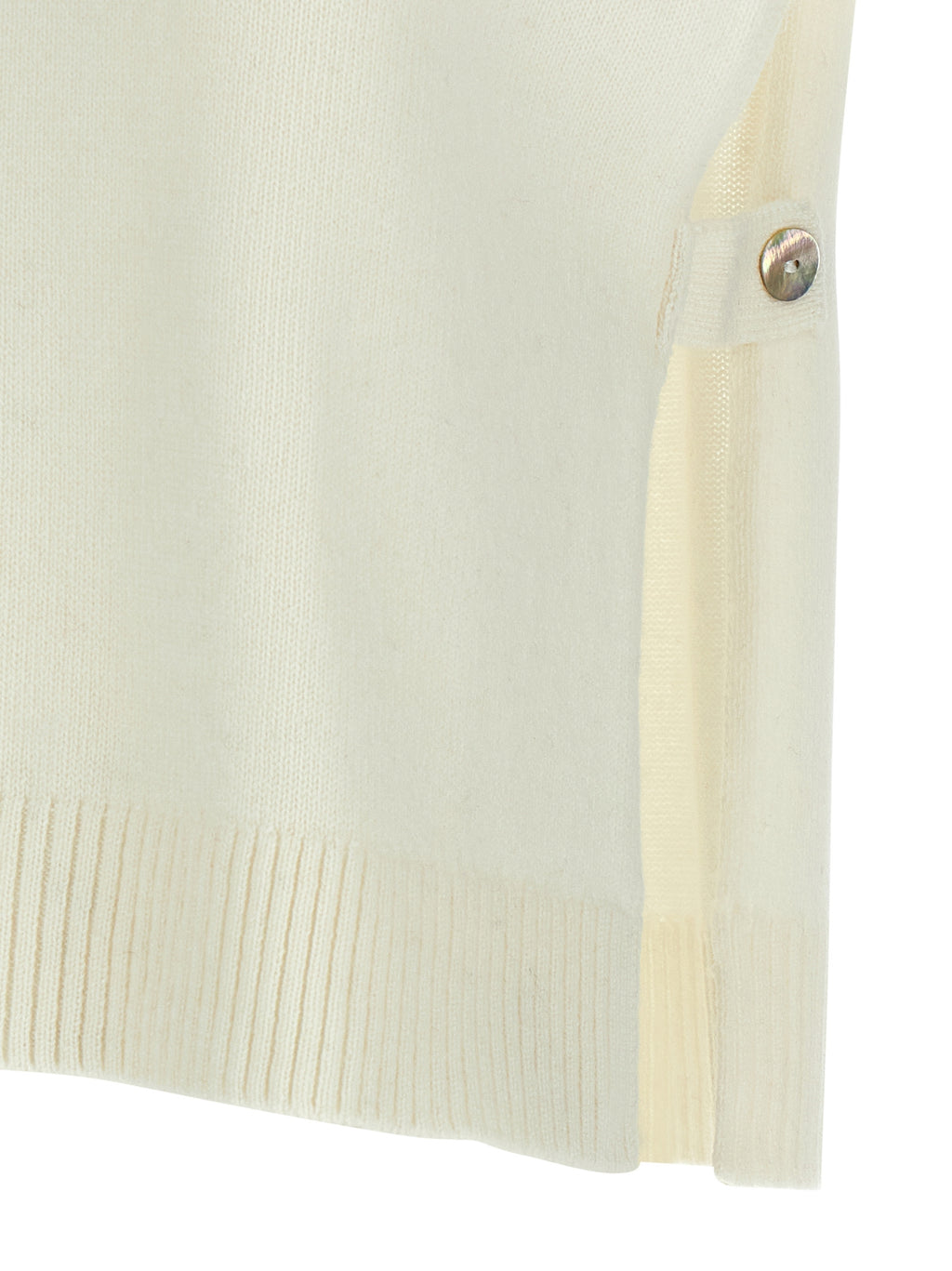 White Cashmere Sleeveless Jacket